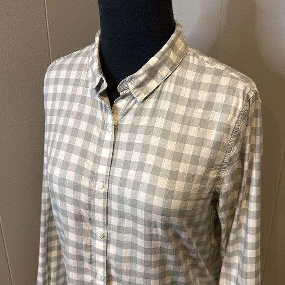 Garnet Hill Women’s 6 Casual Button Down Shirt Checks Contemporary - Picture 2 of 6